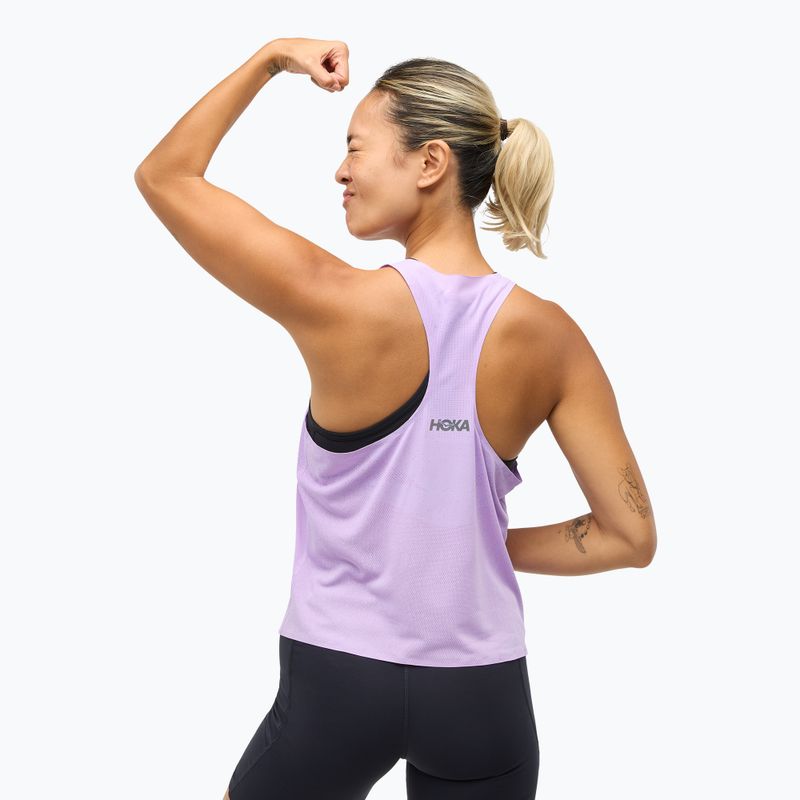 Női HOKA Race Day Singlet aszter virágos futópóló 5