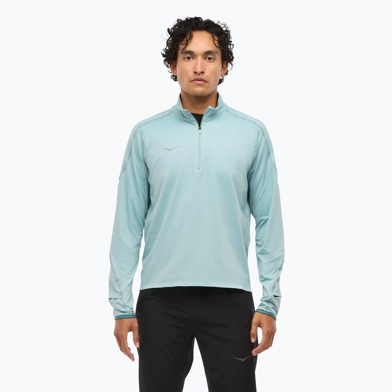 Férfi HOKA GlideTech Quarter Zip futó melegítőfelső druzy