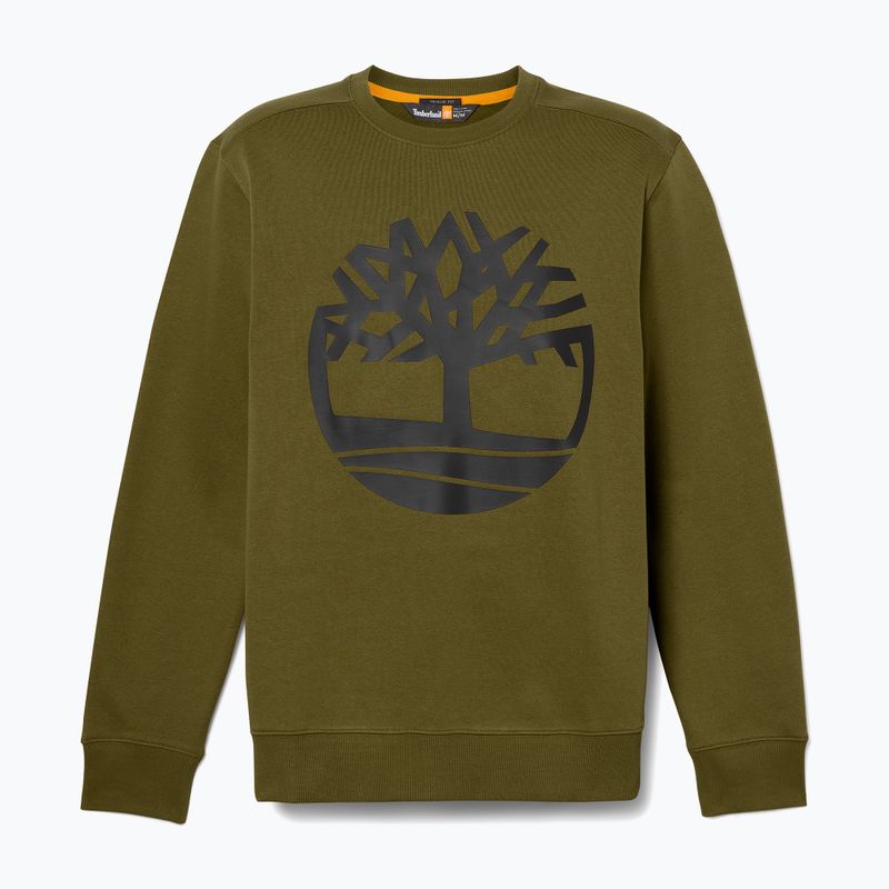 Férfi pulóver Timberland Tree Logo Crew Neck dark olive 5