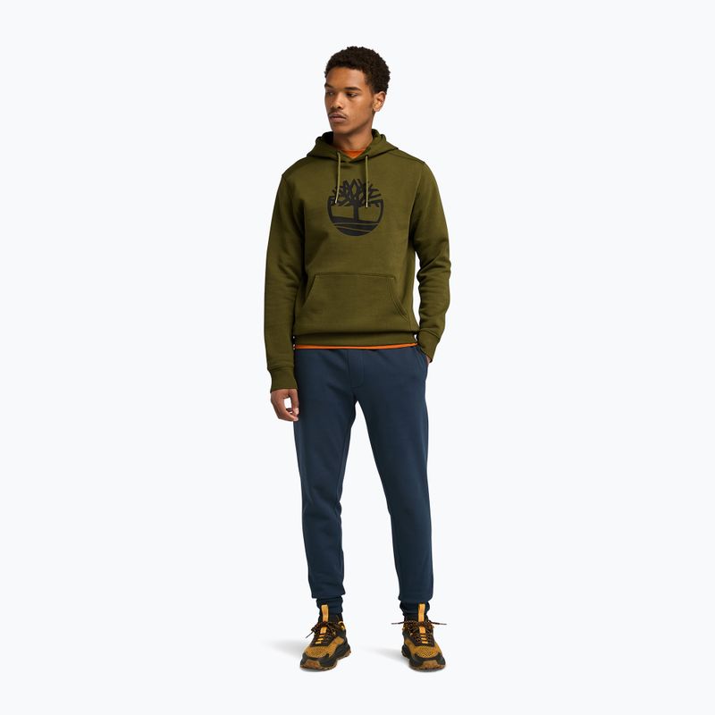Férfi pulóver Timberland Tree Logo Hoodie dark olive 2