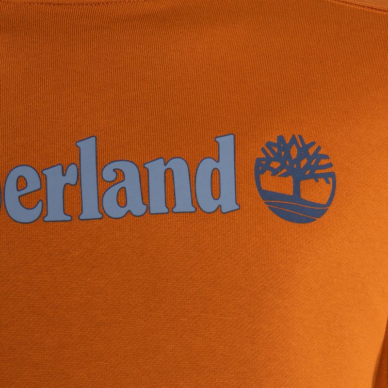 Férfi pulóver Timberland Linear Logo Crew Neck umber 3