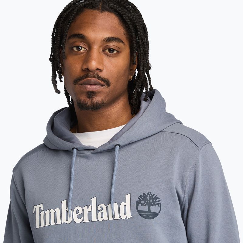 Férfi pulóver Timberland Linear Logo Hoodie folkstone gray 4