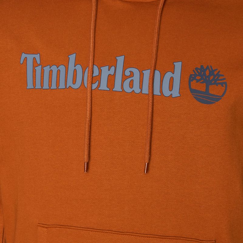 Férfi pulóver Timberland Linear Logo Hoodie umber 3