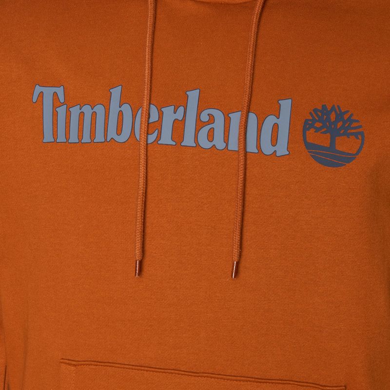 Férfi Timberland Linear Logo kapucnis pulóver umbra színű 3