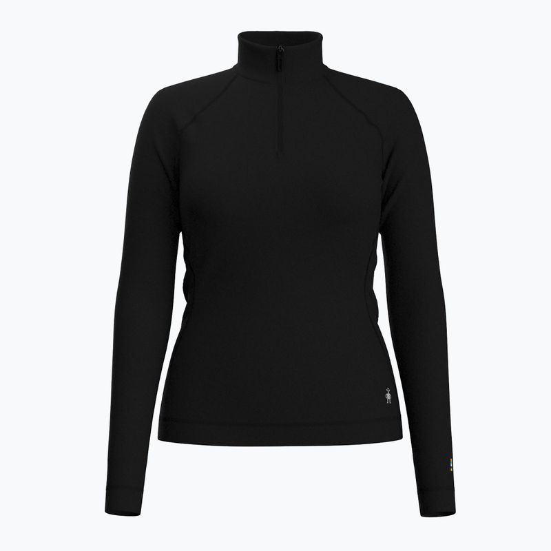Női termikus pulóver Smartwool Classic Thermal Merino Base Layer 1/4 cipzáros dobozos fekete