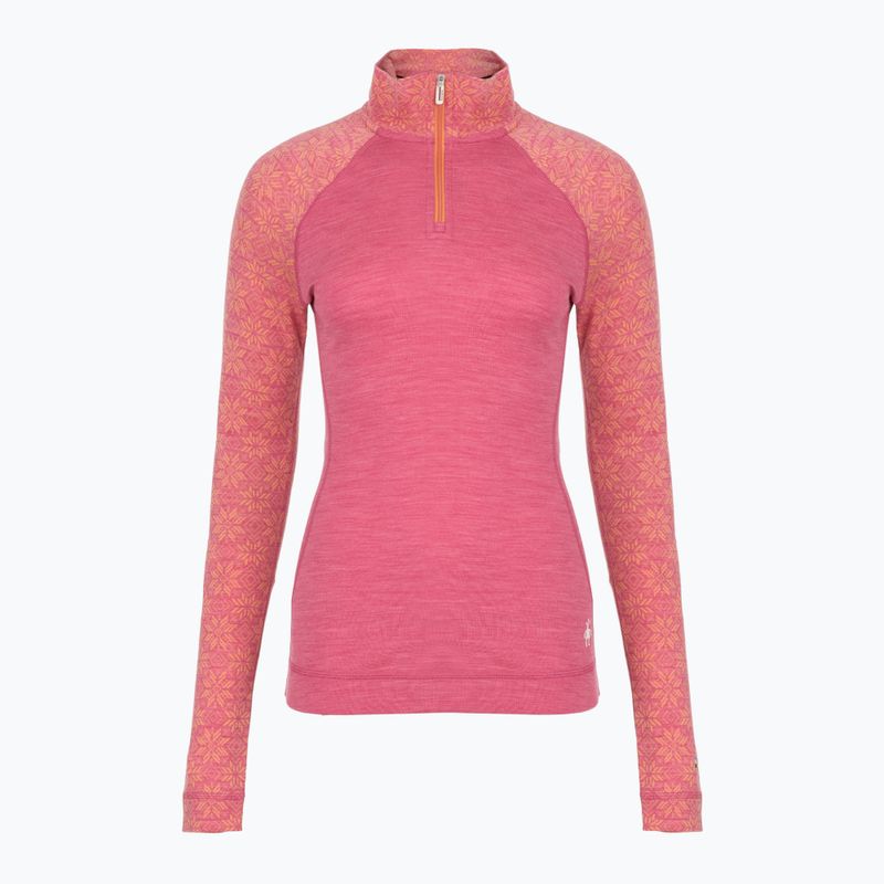 Női thermo pulóver Smartwool Classic Thermal Merino Base Layer 1/4 Zip Boxed garden pink digi snow 3