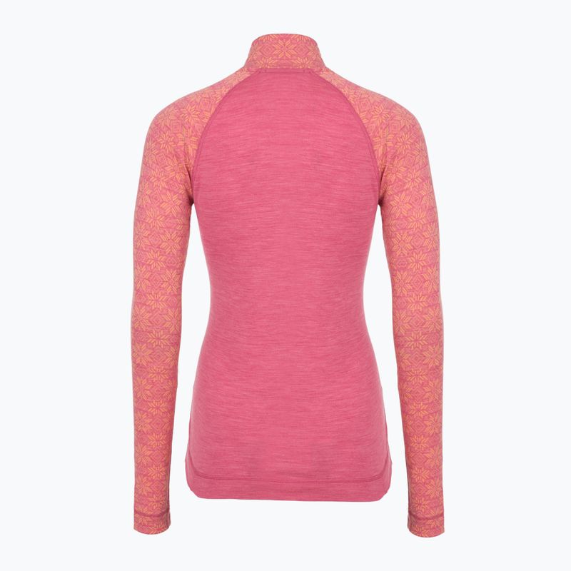 Női thermo pulóver Smartwool Classic Thermal Merino Base Layer 1/4 Zip Boxed garden pink digi snow 4