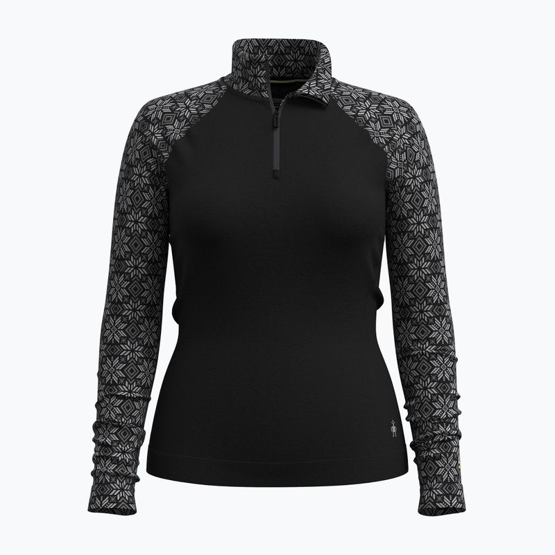 Női termikus pulóver Smartwool Classic Thermal Merino Base Layer 1/4 Zip Boxed fekete digi snow 3