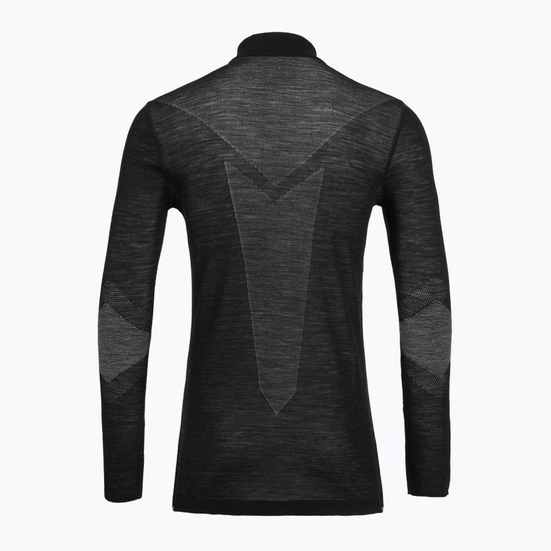 Férfi thermo pulóver Smartwool Intraknit Thermal Merino Base Layer 1/4 Zip black/white 2