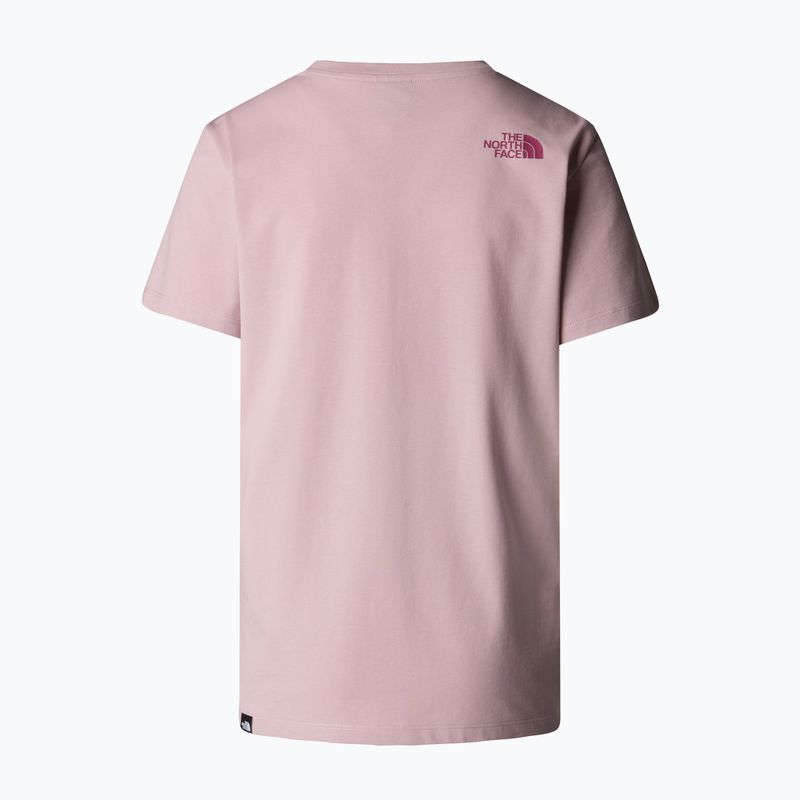 The North Face női Relaxed Easy Tee fém rózsaszín/szürke bogyó T-shirt 5