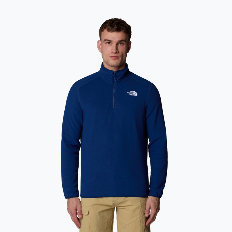 Férfi pulóver The North Face 100 Glacier 1/4 Zip kombi kék