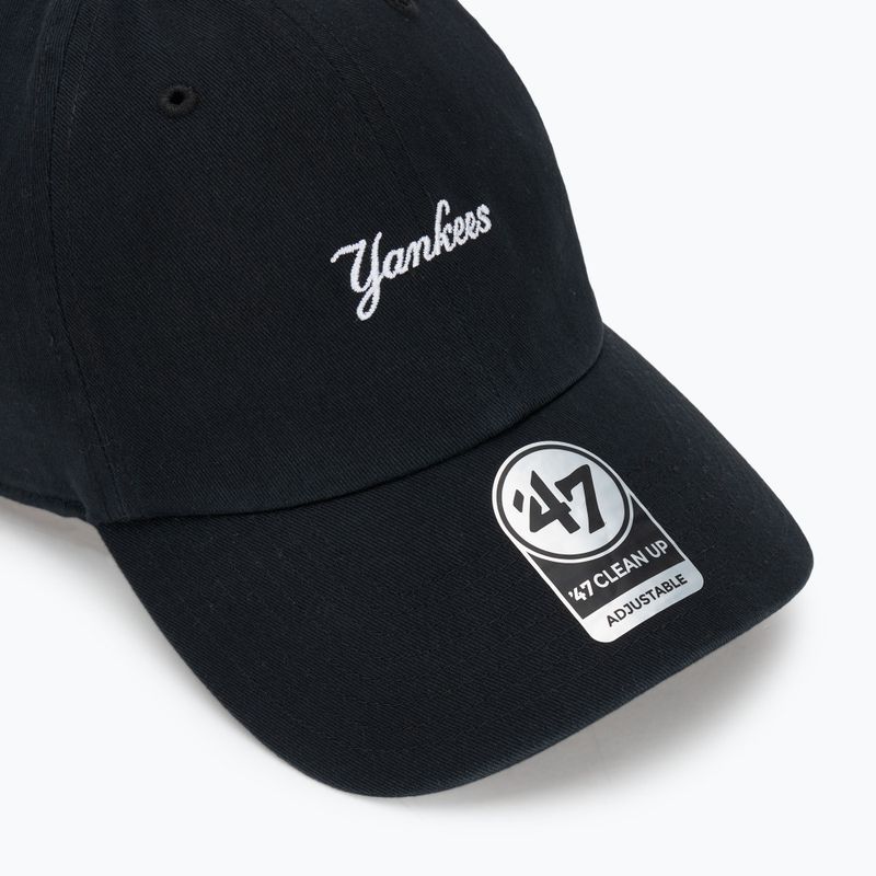 47 Márka MLB New York Yankees Base Runner Script CLEAN UP sapka fekete 3