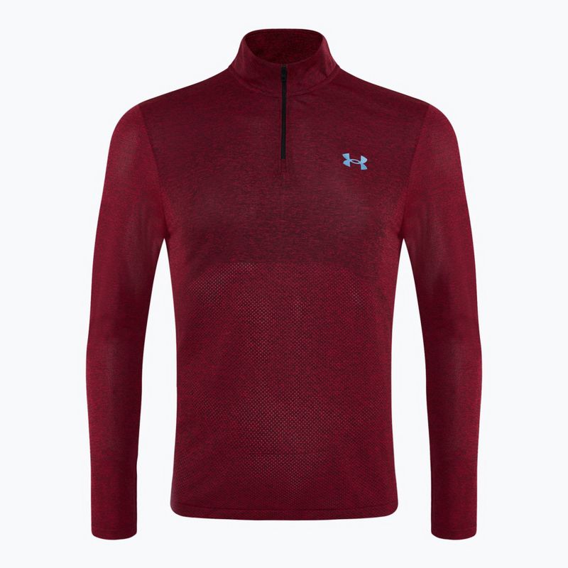 Férfi futópulóver Under Armour Seamless Stride 1/4 Zip racer red/reflective