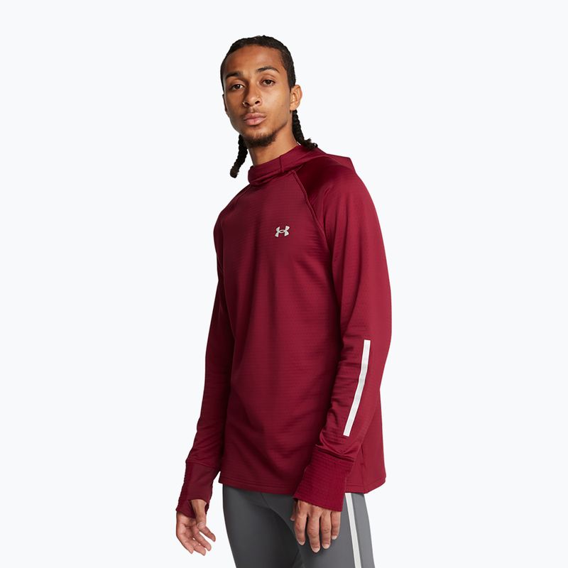 Férfi pulóver do biegania Under Armour Launch Elite CW Balaclava Hoody cardinal/reflective
