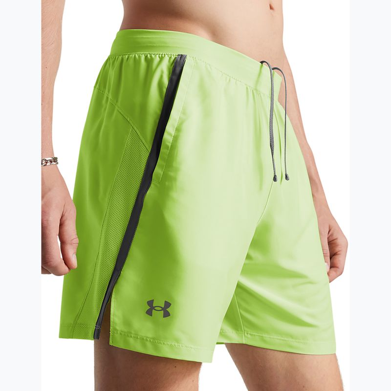 Under Armour Launch 7" férfi futónadrág morf zöld/castlerock/ fényvisszaverő 4