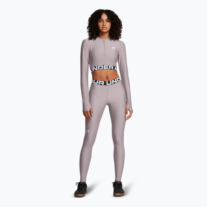 Under Armour HeatGear tetra szürke/fehér női edző leggings 2