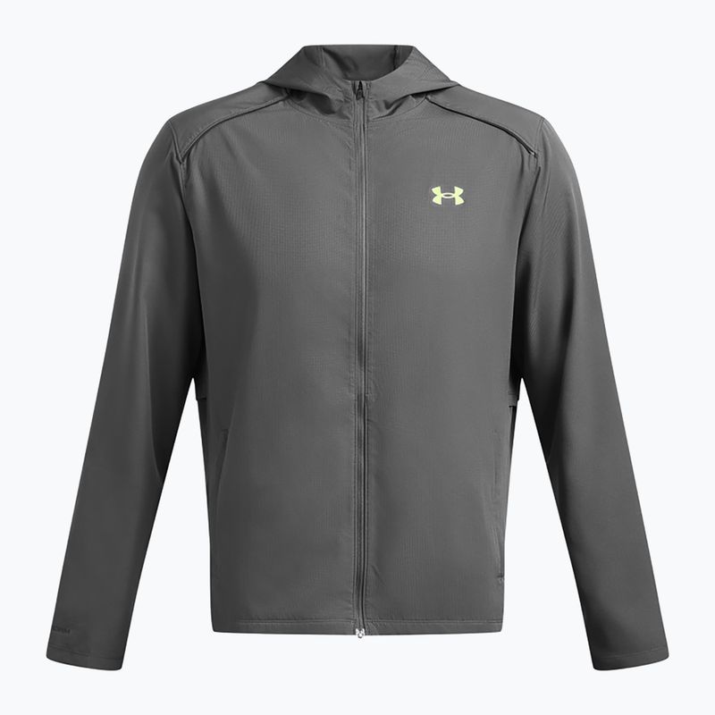 Férfi futókabát Under Armour Storm Run Hooded castlerock/morph green/reflective 3