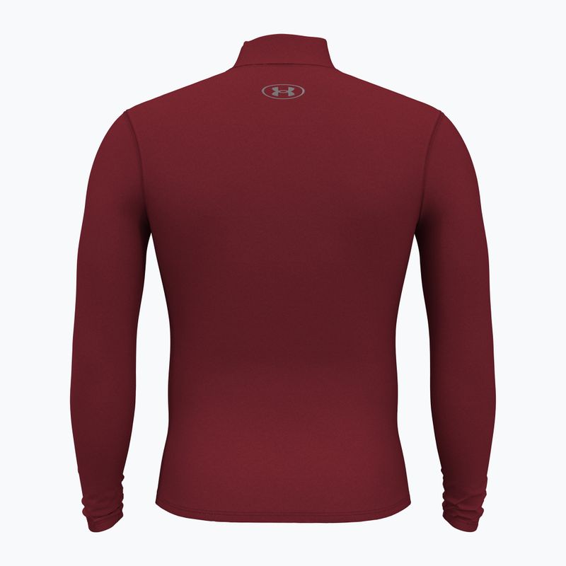 Férfi Under Armour Elite Mock CG kardinál/metál ezüst hosszú ujjú ruha 2