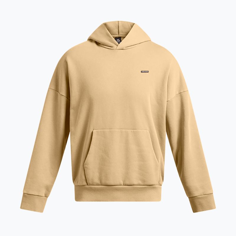 Férfi Under Armour Icon HWT Fleece Wash OS kapucnis pulóver camel/fehér 5