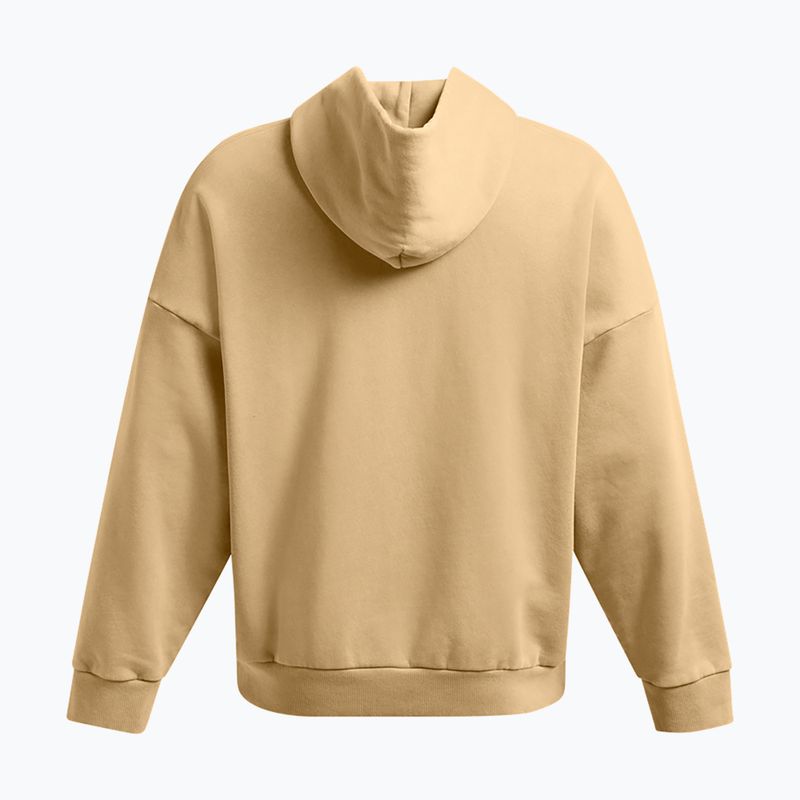 Férfi Under Armour Icon HWT Fleece Wash OS kapucnis pulóver camel/fehér 6