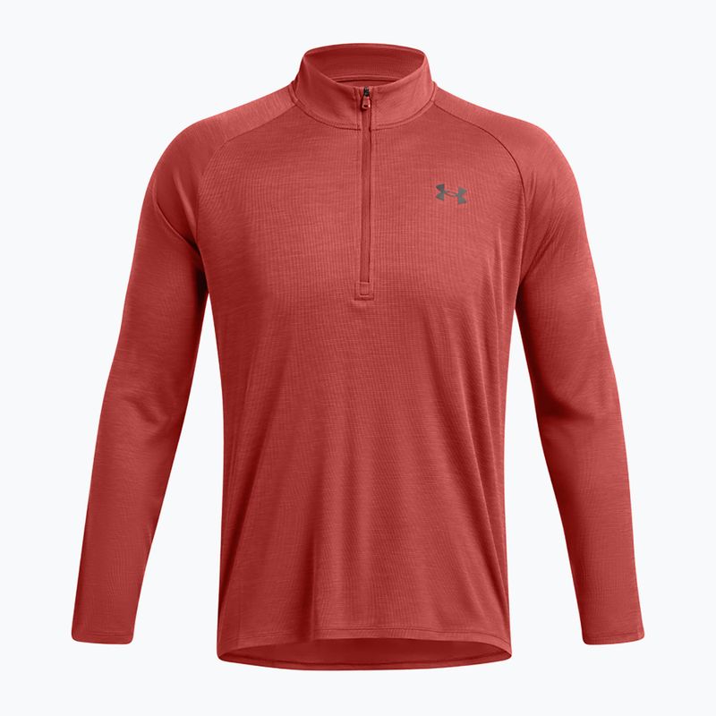 Férfi hosszú ujjú felső Under Armour Tech Textured 1/2 Zip earthen orange/black