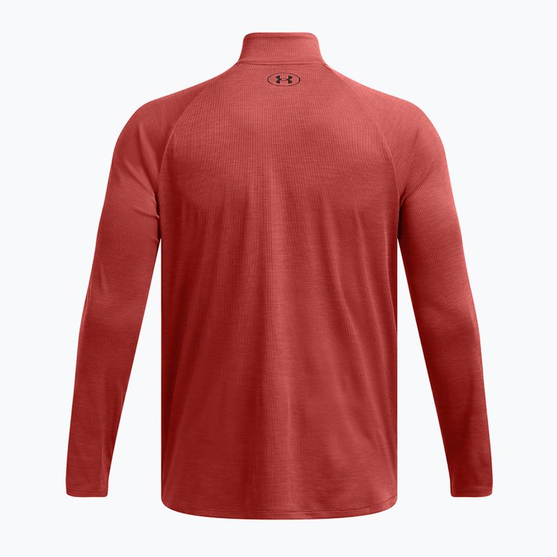 Férfi hosszú ujjú felső Under Armour Tech Textured 1/2 Zip earthen orange/black 2