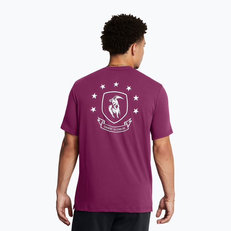 Férfi edző póló Under Armour Project Rock Badge Of Honor purple 2