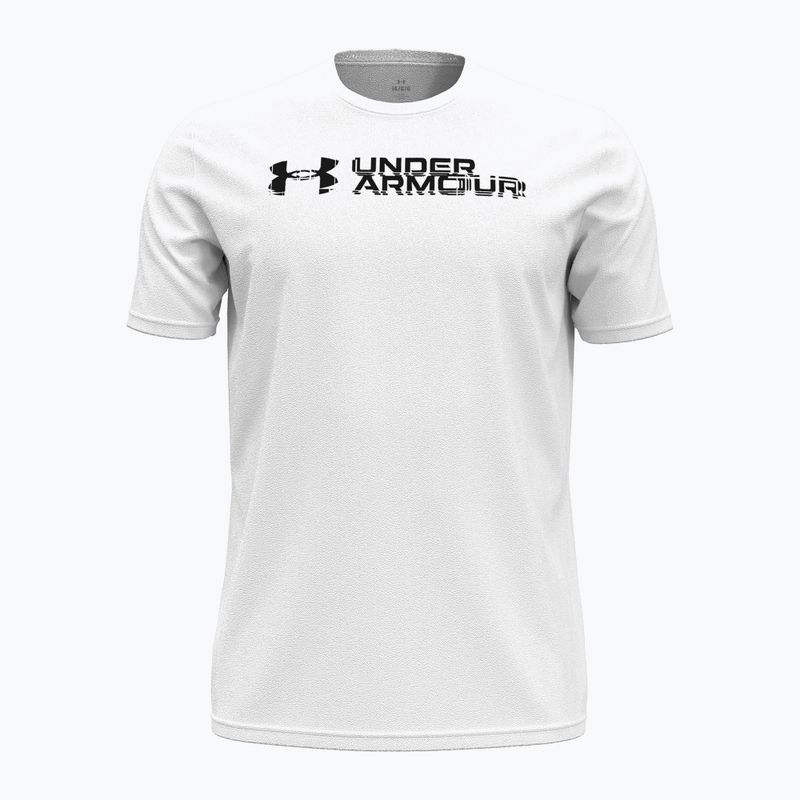 Férfi edzőpóló Under Armour Sliced Wordmark 60/40S white/black