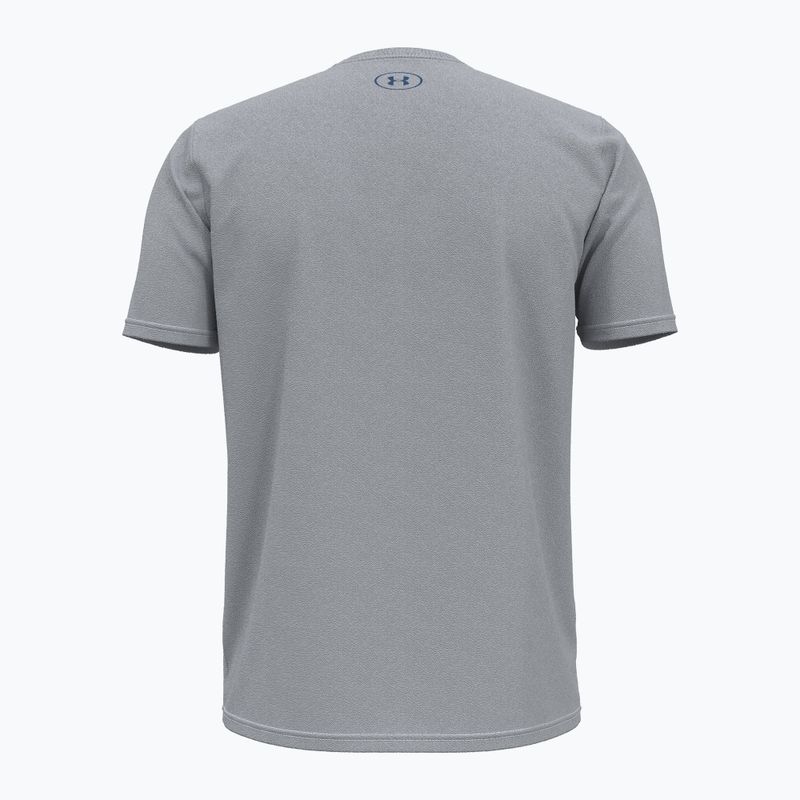 Férfi edzőpóló Under Armour Sliced Wordmark 60/40S mod gray/tech blue 2