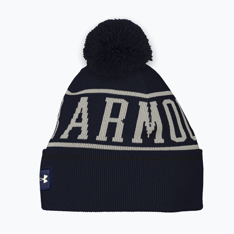 Férfi téli sapka Under Armour Halftime Pom Beanie midnight navy/summit white 4