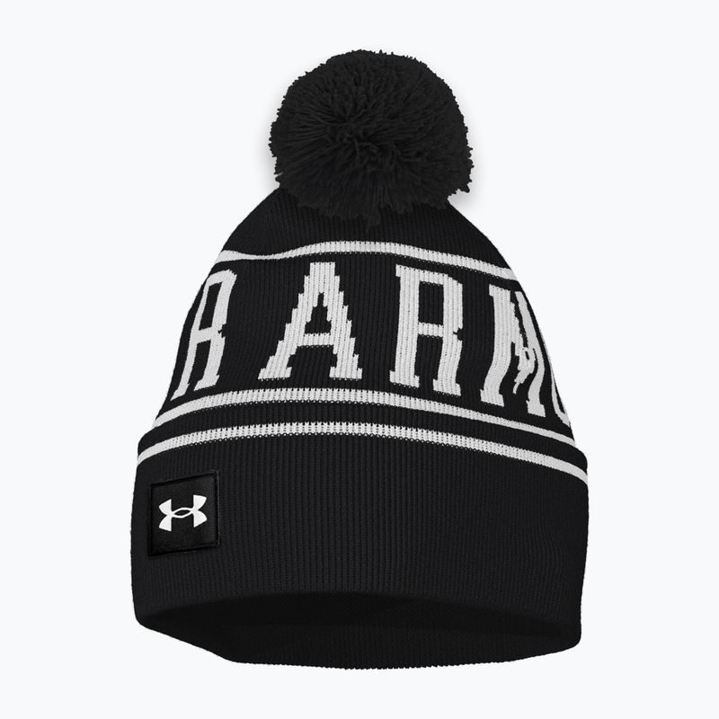 Férfi téli sapka Under Armour Halftime Pom Beanie black/white/white 3