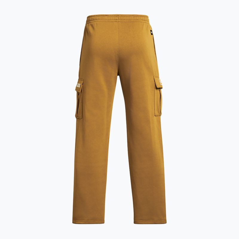 Férfi edzőnadrág Under Armour Project Rock Icon Fleece sárga okker/szürke 2
