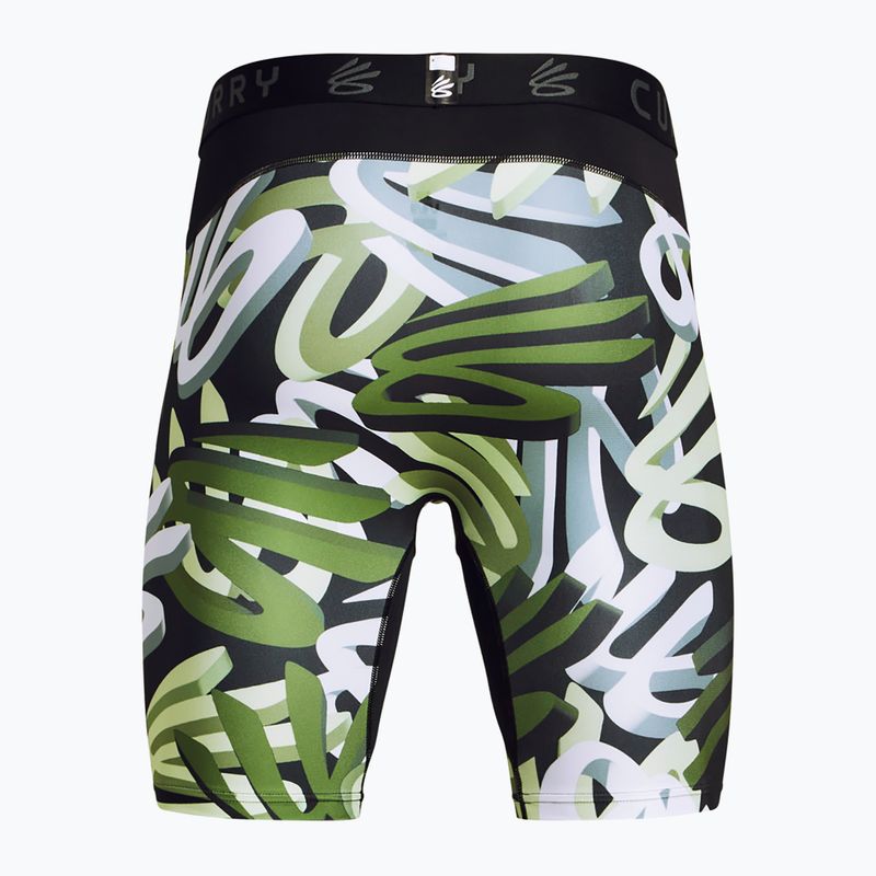 Under Armour Curry HeatGear Printed retro zöld/többlet zöld/fehér férfi rövidnadrág 2