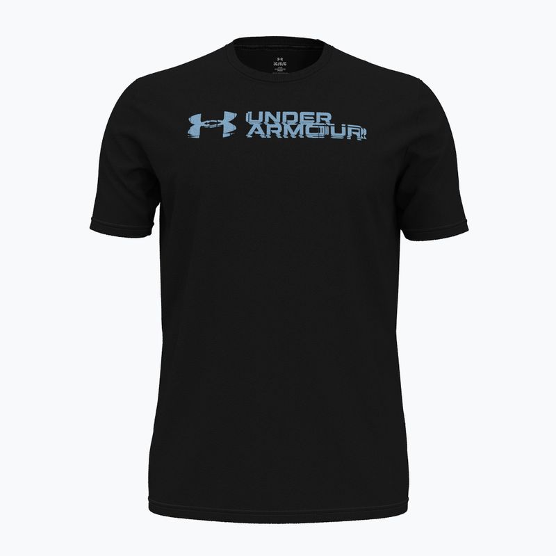 Férfi edzőpóló Under Armour Sliced Wordmark 60/40S black/horizon blue