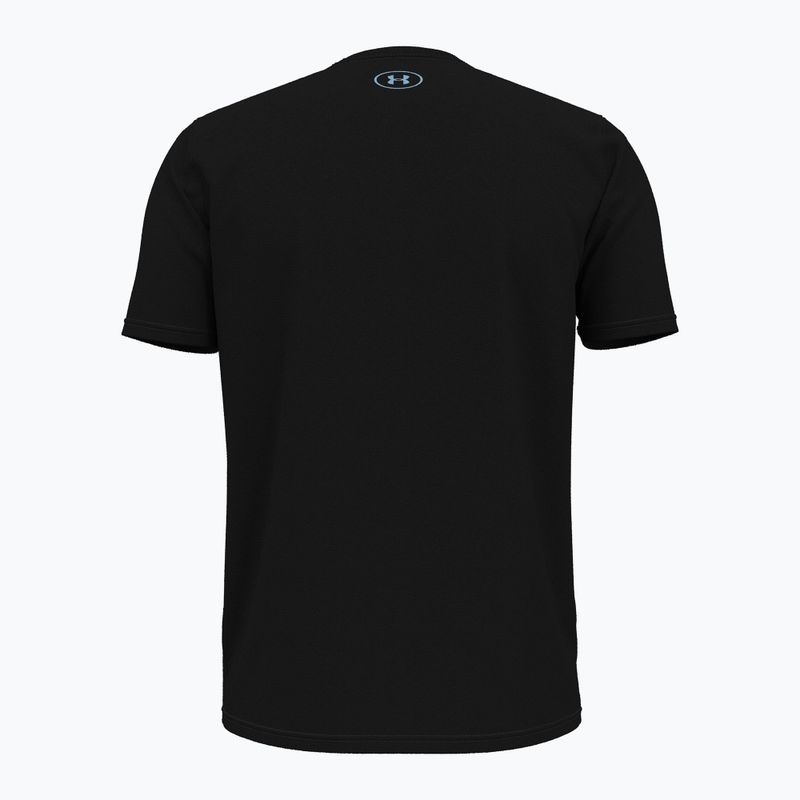 Férfi edzőpóló Under Armour Sliced Wordmark 60/40S black/horizon blue 2
