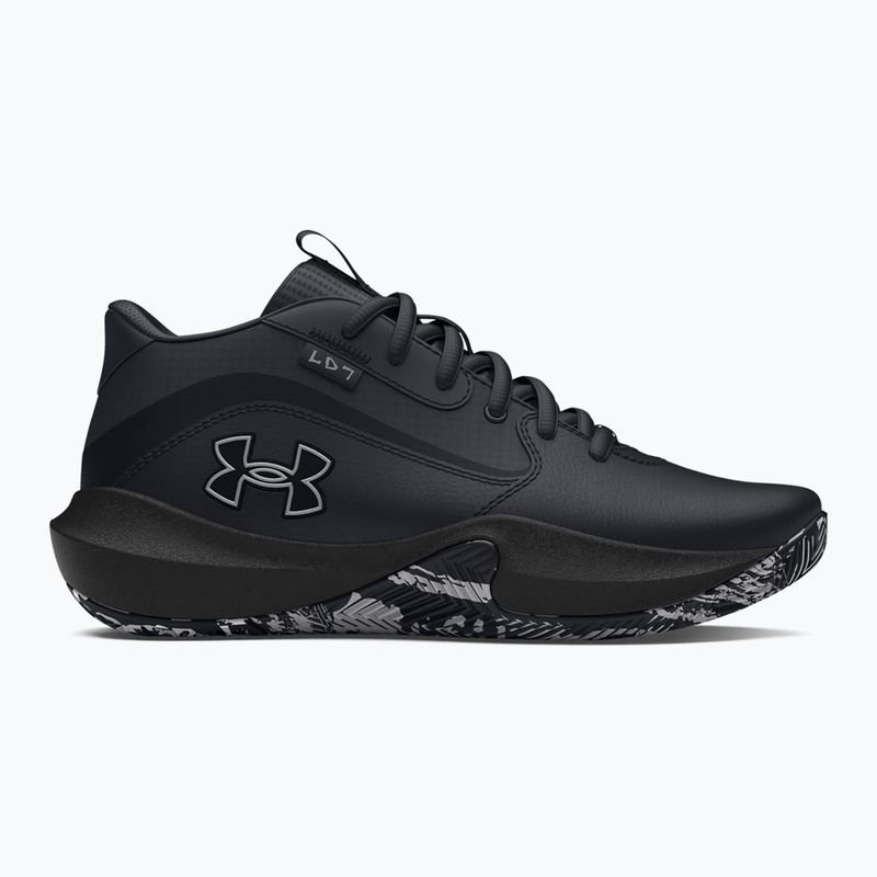 Under Armour GS Lockdown 7 gyermek kosárlabda cipő fekete/fekete/metál ezüst