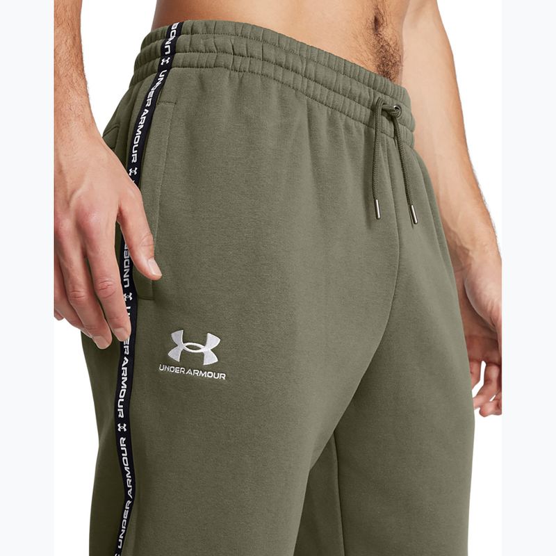 Férfi Under Armour Icon Fleece Jgr tengeri zöld/fehér nadrág 4