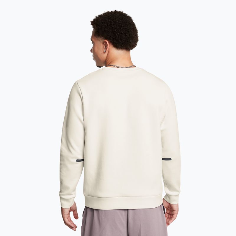 Férfi Under Armour Unstoppable Fleece Crew pulóver csúcstartó fehér/fekete 3
