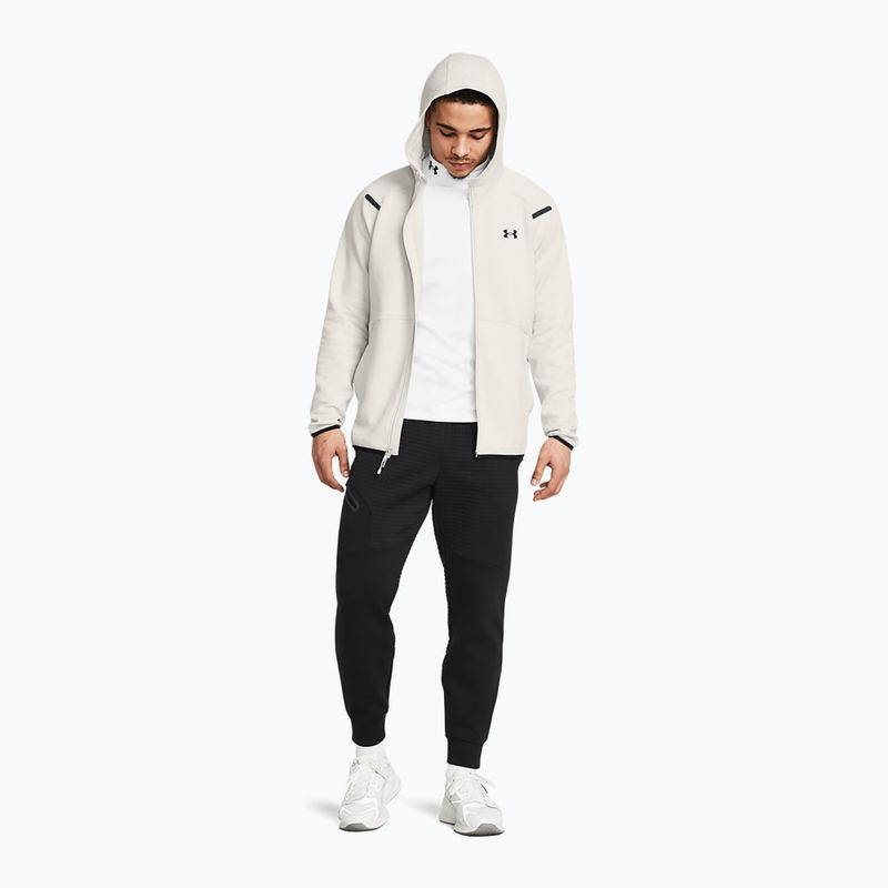 Férfi pulóver Under Armour Unstoppable Fleece Full Zip HD summit white/black 2