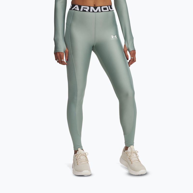 Under Armour HeatGear Rib szilikazöld/szilikazöld/fehér női leggings