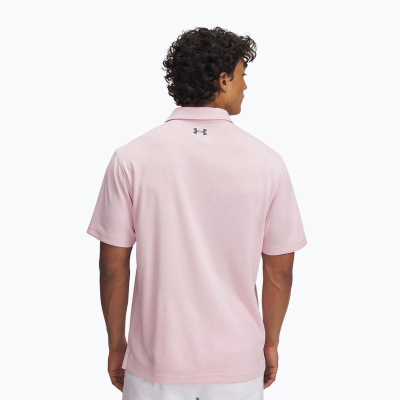 Under Armour Tech Polo prime rózsaszín/pályaszürke férfi pólóing 2