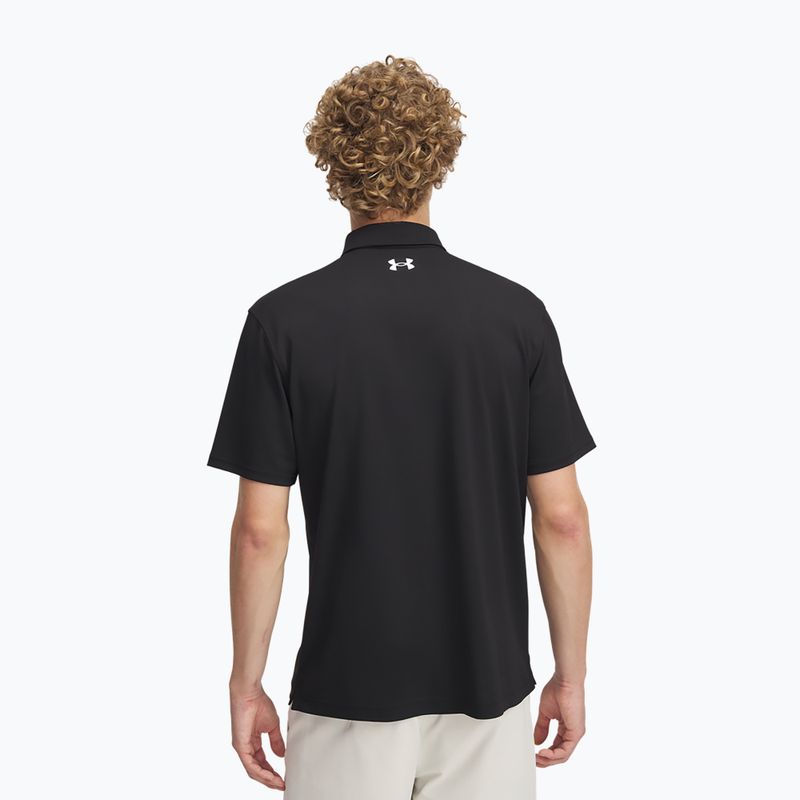 Férfi Under Armour póló Tee To Green Pique Polo fekete/fehér 2