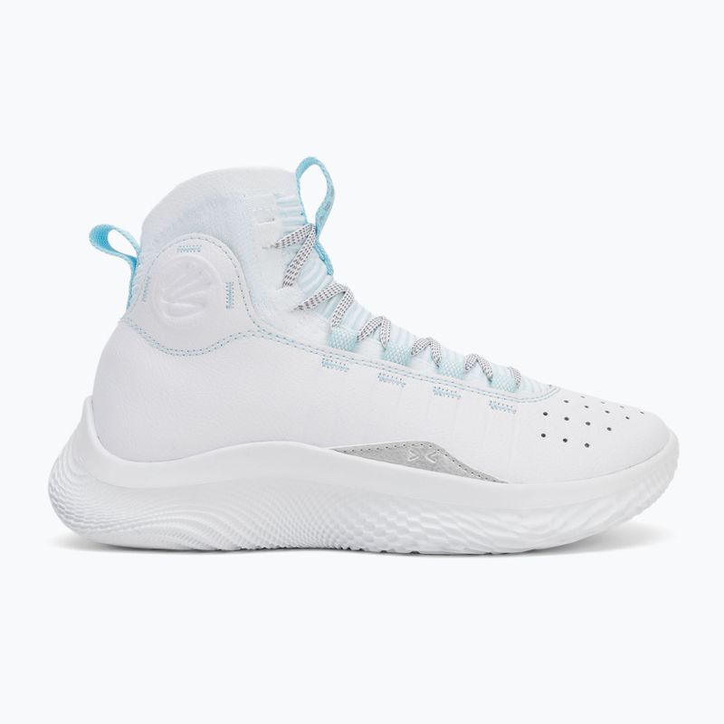 Under Armour CURRY 4 FLOTRO kosárlabda cipő fehér/stream/metál ezüst 2