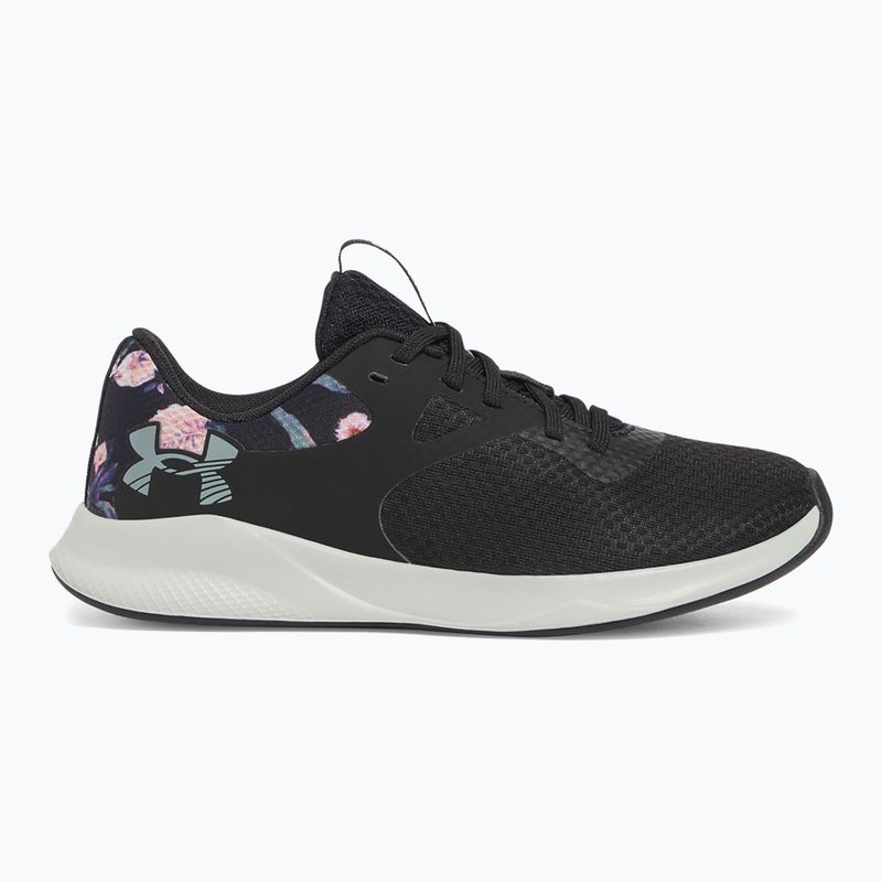 Under Armour Charged Aurora 2+ női edzőcipő fekete/hidro zöld/metál meleg ezüst 8
