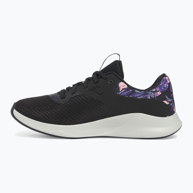 Under Armour Charged Aurora 2+ női edzőcipő fekete/hidro zöld/metál meleg ezüst 9