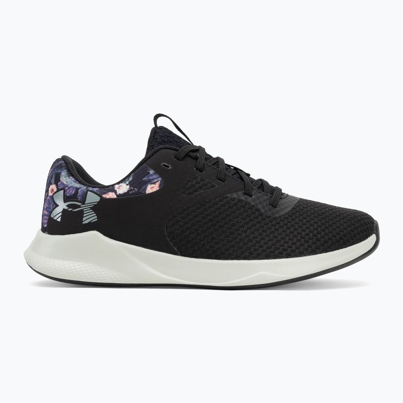 Under Armour Charged Aurora 2+ női edzőcipő fekete/hidro zöld/metál meleg ezüst 2