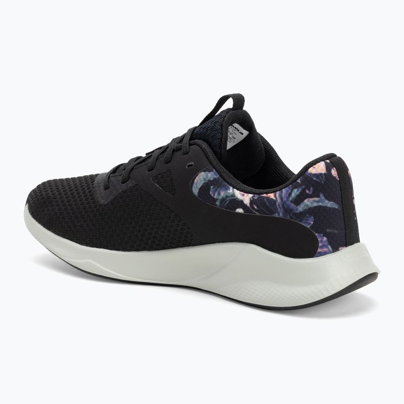 Under Armour Charged Aurora 2+ női edzőcipő fekete/hidro zöld/metál meleg ezüst 3