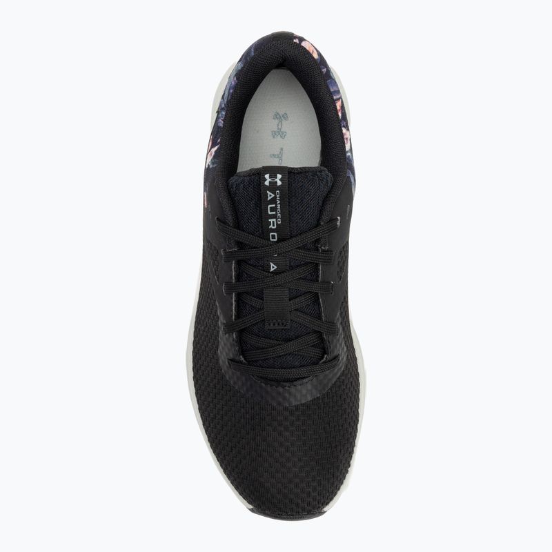 Under Armour Charged Aurora 2+ női edzőcipő fekete/hidro zöld/metál meleg ezüst 5