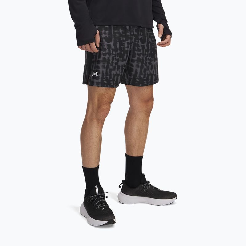 Férfi Under Armour Launch 7" Print castlerock / antracit / fényvisszaverő futónadrág