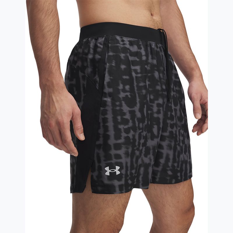 Férfi Under Armour Launch 7" Print castlerock / antracit / fényvisszaverő futónadrág 4